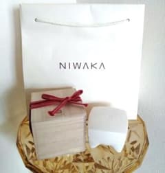 NIWAKA 俄 リングケース 空箱 指輪ケース 陶器 木箱(桐箱・紙袋付き