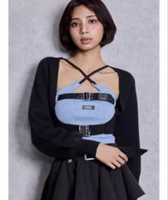 GYDA バックルデザイン ニットボレロ ブラックのサムネイル