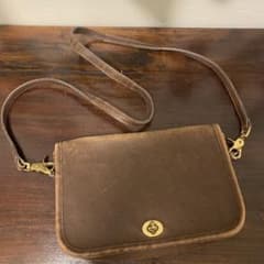 OLD COACH ブラウンレザー ショルダーバッグのサムネイル