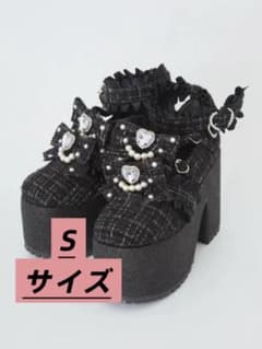 Ank Rouge ツイード厚底シューズ ブラック Sサイズ - メルカリ