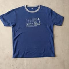 ヨット 灯台 プリント Tシャツ ブルー 古着 ストリートのサムネイル