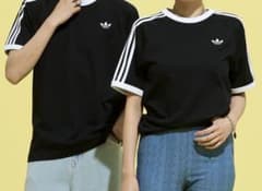 adidas トレフォイル リンガーTシャツ ブラックのサムネイル