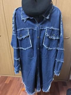 デニムジャケット フリンジ加工 サイズFのサムネイル