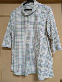 Cotton House Aya チェック柄五分袖シャツのサムネイル