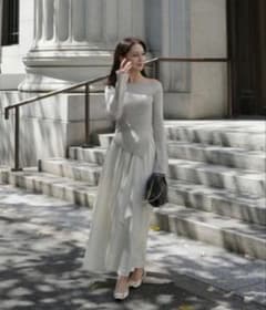 cle blatt アシメドッキングニットワンピース - メルカリ