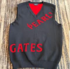 PEARLY GATES ニットベスト ブラック レッド サイズ L,5のサムネイル