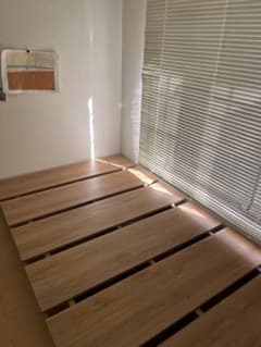 直接取引】大阪 LOWYA 木目調ローベッド シャビーナチュラル シングル