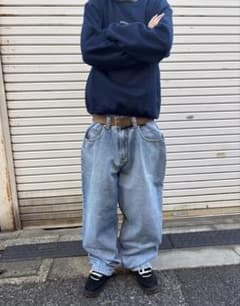 90s ancor blue big baggy 34/32 デニムパンツのサムネイル