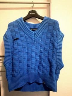 ESC STUDIO v-neck knitvest ベスト ブルー