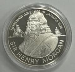 1974年ジャマイカ サー・ヘンリー・モーガン 10ドル記念銀貨 ハイ