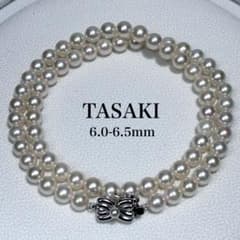 TASAKI アコヤ真珠 ネックレス 6.5 パール 本真珠 リボン テリ強 テリ強 ☆ タサキ あこや真珠 ネックレス 6.0-6.5mm 本真珠（184
