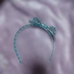 BABY,THE STARS SHINE BRIGHT水色チェックカチューシャ