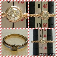 ☆美品☆k18PG 大粒0.16ct♡ 綺麗な輝き☆ダイヤモンドリングのサムネイル