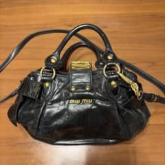 miu miu レザー 2WAY ショルダーバッグ ブラックのサムネイル