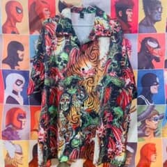 卍SKULL TIGER卍 柄シャツ 新品 メンズ 夏 L XL モード 半袖のサムネイル