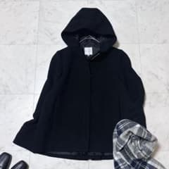 ☆美品☆組曲　Pecolambソフトメルトンショートフードコート　ライトグレー 組曲 ライトビーバーメルトン ショートコート （ライトグレー系） -靴