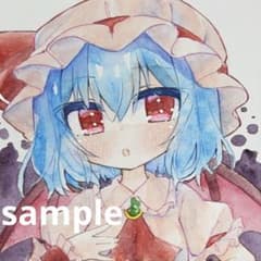 し*ん様 手描きイラスト 東方Project レミリア・スカーレット 豆色紙