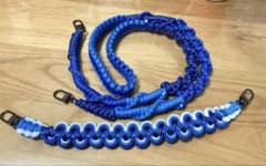 ハンドメイド パラコード スマホショルダー ハンドストラップ ブルー系2本セットのサムネイル