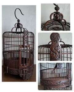 【美品】ヴィンテージ　鳥籠　バードケージ　竹細工　龍と鳳凰 美品】ヴィンテージ 鳥籠 バードケージ 竹細工 龍と鳳凰 - メルカリ