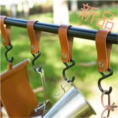 レザーフック　4個セット　キャンプ　おしゃれ　小物のサムネイル