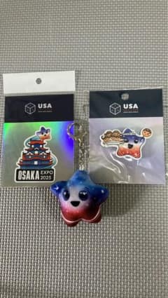 大阪関西万博 アメリカ館スパークぬいぐるみキーホルダー ステッカー