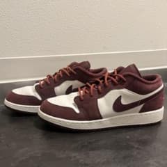 NIKE エアジョーダン1 LOW GS ナイトマルーン 中古 - メルカリ