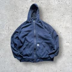 Carhartt ジップアップパーカー ネイビー 裏サーマル ダブルフェイスのサムネイル