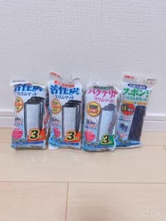 GEX 交換ろ過材活性炭スリムマット3こ入りを3セット、バクテリアスリムマット2のサムネイル