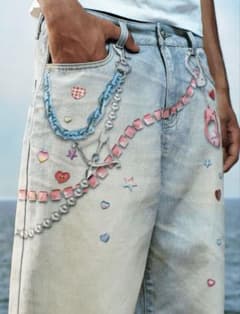 YADcrew Cupid Arrow Print Straight Denim - メルカリ