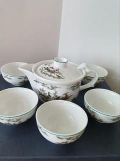 【新品】山水画 　中国急須茶器揃 　5客 セットのサムネイル