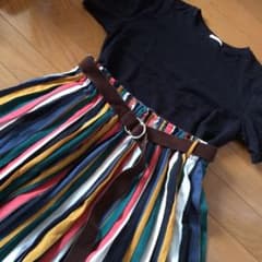 スカートのみ 美品 ストライプ プリーツのサムネイル