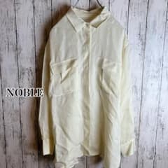 NOBLE 노블 큐프라 긴팔 셔츠 일본제 토로미 블라우스 베이지