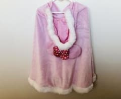 ディズニー　ミニーちゃん　ポンチョ　ピンク　ふわふわ