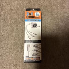 3IN1 Cable 充電ケーブル 巻き取り式 HRN-381のサムネイル