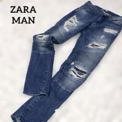 ZARA MAN メンズ ダメージスキニーデニム お兄系バイカーグランジ y2k