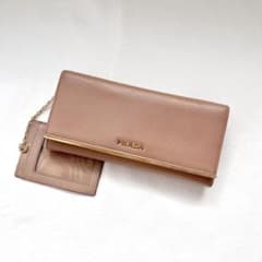 プラダ PRADA サフィアーノ 2つ折り 長財布 ゴールドフラップ
