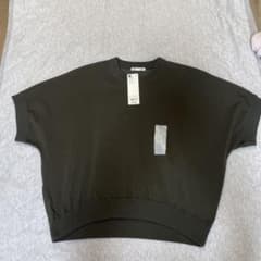 GU ウォッシャブルドルマンスリーブニットT ダークグリーン Lのサムネイル
