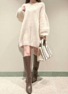 正規品 snidel ラクーンミニニットワンピース アイボリーのサムネイル