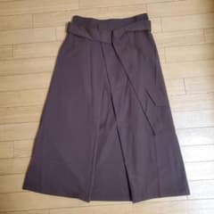 ブラウン ラップスカート ウエストリボン付きのサムネイル