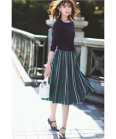 ☆美品 アプワイザーリッシェ マルチストライプニットワンピースのサムネイル