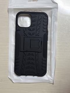 iPhone用 スタンド付き 耐衝撃ケース ブラック