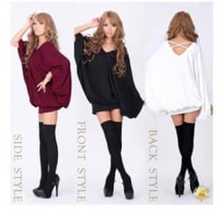 バッククロスドルマンニットワンピースのサムネイル