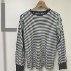 しまむらmysa closet ボーダー長袖カットソー　グレーL