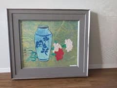 真作・美品】森戸國次「芍薬図」肉筆／金地背景／日展特選作家／和