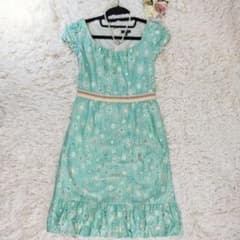 〘美品〙 TOCCA  ワンピース　花柄　刺繍　ライトグリーン　XLサイズのサムネイル