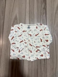 PETIT BATEAU カーディガン ベロア キツネ柄 6m/67cm 秋冬のサムネイル