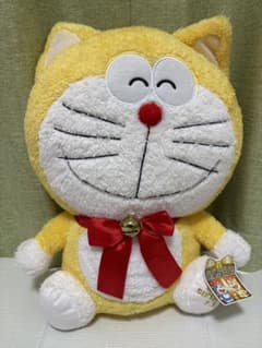 ドラえもん　特大サイズ　MORE バースデーぬいぐるみ　黄色　初代