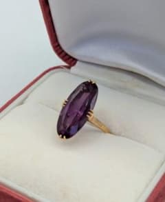 美品！K18 アメジスト 指輪 18金 刻印あり 13号 - メルカリ