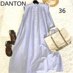 DANTON レディース コットンリネンスラブノースリーブロングワンピース36 DANTON レディース コットンリネンスラブノースリーブロングワンピース