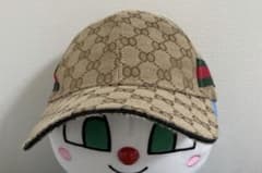 美品★モノグラム柄 ベースボールキャップ サイドライン 帽子 ブラウンのサムネイル